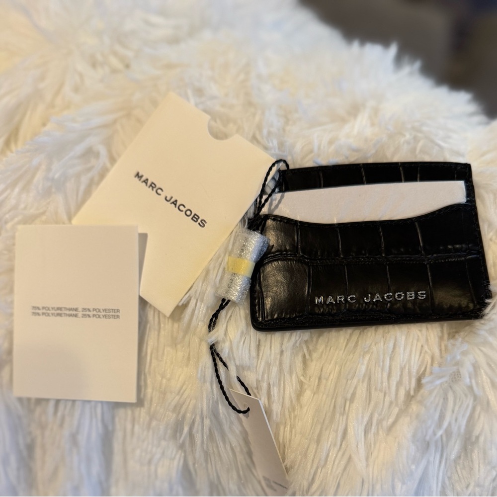 Marc Jacobs Stunning Black Croc Credit Card Case NWT - Picture 4 of 13